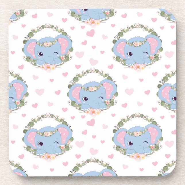 Porta-copo Tatuagem De Elefante E Flor (Frente)