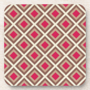 Porta-copo Taupe, Leve Taupe, Diamantes de Ikat Rosa Quente S