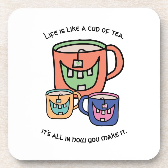 Porta-copo Tea Positivity Otimista Tea Lover Phrase (Frente)