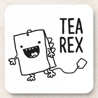 Porta-copo Tea Rex Tea Bag Engraçado Cartoon Pun