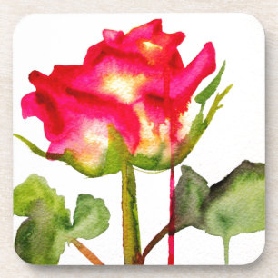 Porta-copo Tea Rosa aquosa híbrido cor-de-água, moderna art