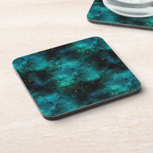 Porta-copo Teal Galaxy Series Design 1 (Left Side)