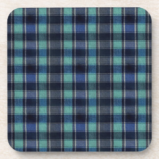 Porta-copo Teal & Navy Tartan Plaid Pattern Plastic Coasters 