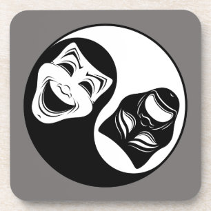 Porta-copo Teatro Yin Yang Design - Máscaras de Comédia e Tra