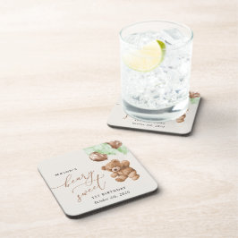 Porta-copo Teddy Bear, Balões Verdes, Primeiro Aniversário