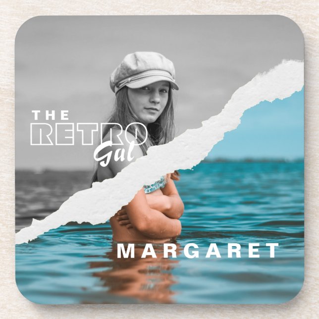 Porta-copo Tela de Fotografia do Retrato Na moda preto e bran (Frente)