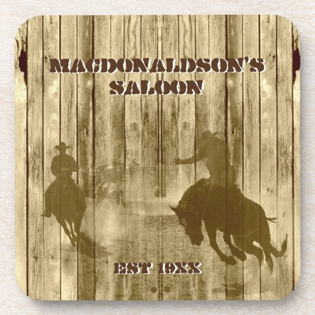 Porta-copo Tema country western rancho de cowboy (Frente)