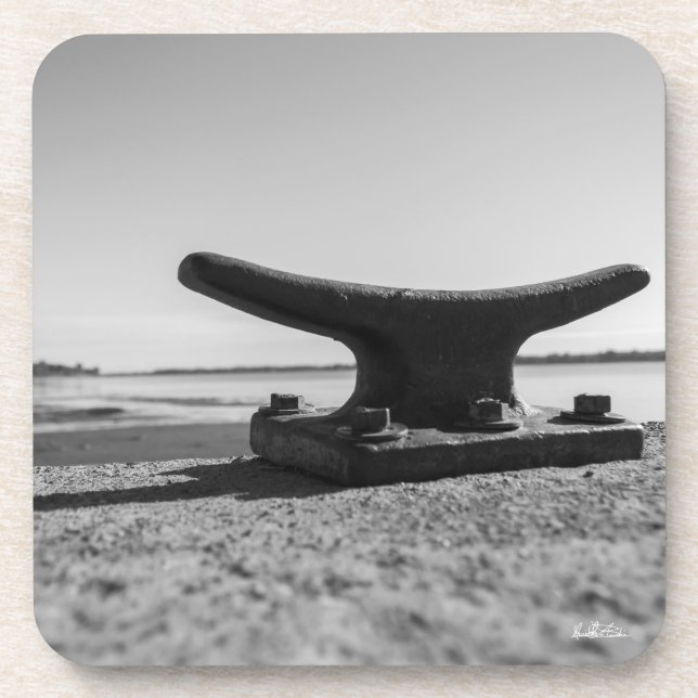 Porta-copo tema marinho, preto e branco (Frente)