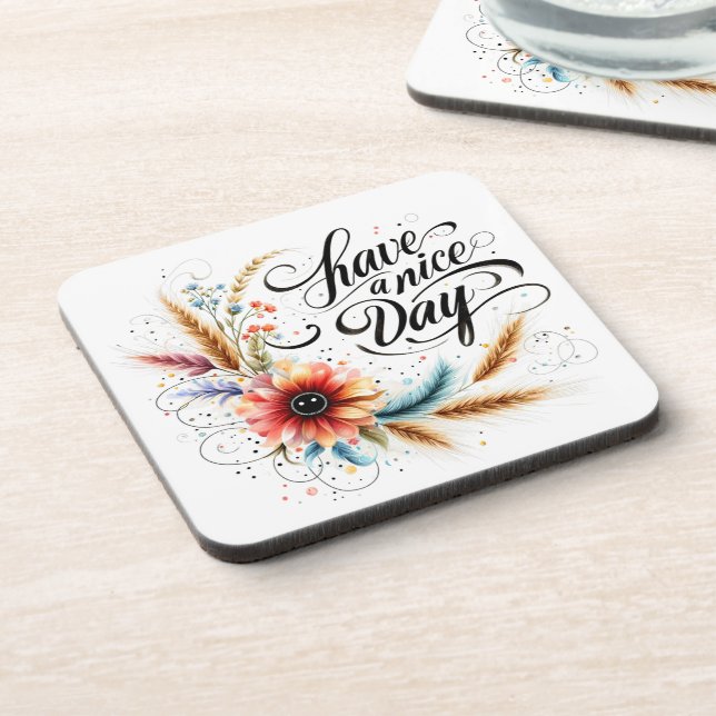 Porta-copo Tenha um belo dia floral (Left Side)