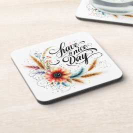 Porta-copo Tenha um bom dia floral