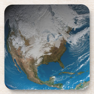 Porta-copo Terra Inteira Com Nuvens Simuladas Sobre A América