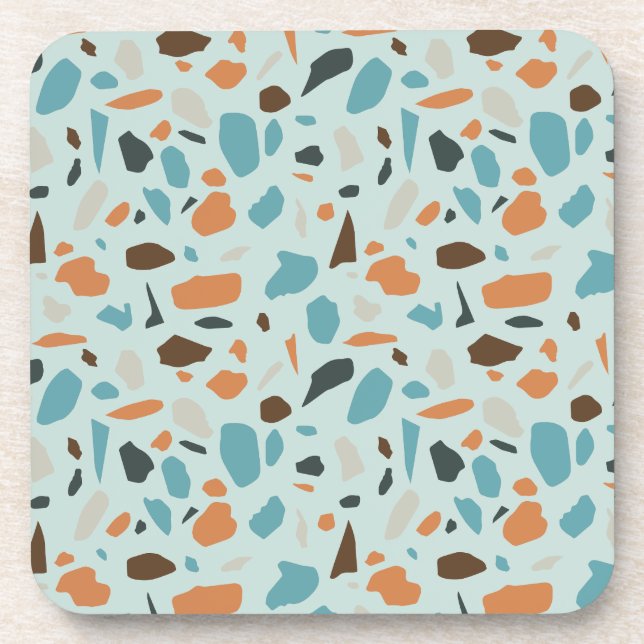 Porta-copo Terrazzo Pattern Blue (Frente)