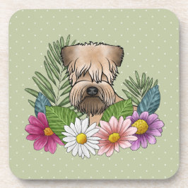 Porta-copo Terrier Wheaten de Capa Macia Flores Coloridas Ver