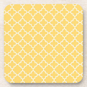 Porta-copo Teste padrão amarelo de Quatrefoil