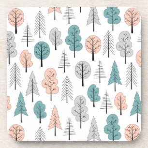 Porta-copo Teste padrão bonito da floresta do Doodle