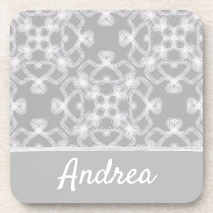 Porta-copo Teste padrão branco e cinzento personalizado