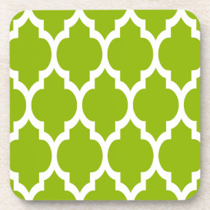 Porta-copo Teste padrão branco verde-maçã #4 de Quatrefoil