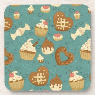 Porta-copo Teste padrão com cupcakes e doces
