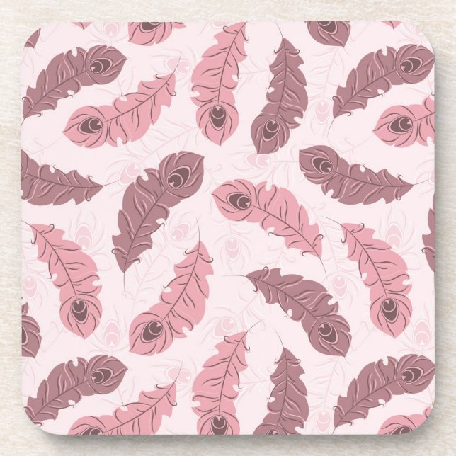 Porta-copo teste padrão com penas do pavão (Frente)