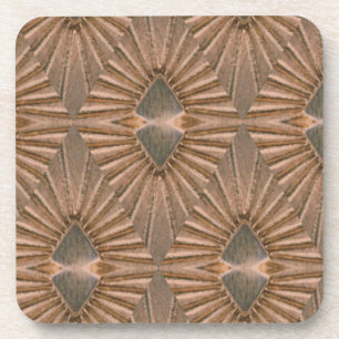 Porta-copo Teste padrão de bronze do diamante do art deco
