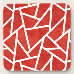 Porta-copo Teste padrão de mosaico vermelho e branco