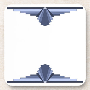 Porta-copo Teste padrão do art deco nos Cinzento-Azuis