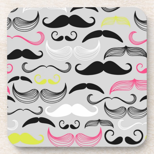 Porta-copo Teste padrão do bigode, estilo retro (Frente)