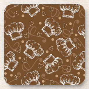 Porta-copo Teste padrão do cozinhar com chapéu do cozinheiro