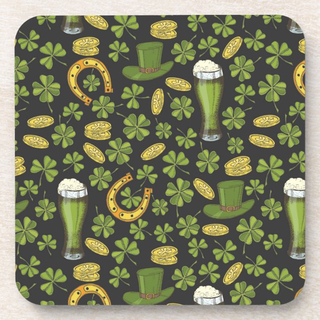 Porta-copo Teste padrão do dia de St Patrick (Frente)