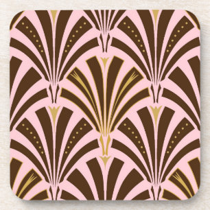 Porta-copo Teste padrão do fã do art deco - chocolate no ro