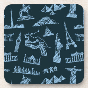 Porta-copo Teste padrão do viagem no teste padrão dos azuis