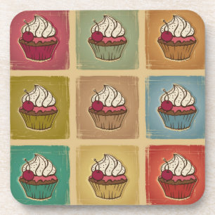 Porta-copo Teste padrão do vintage feito dos cupcakes
