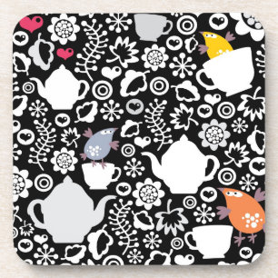 Porta-copo Teste padrão dos pássaros e dos copos