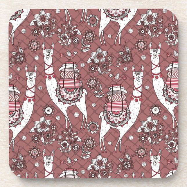 Porta-copo Teste padrão engraçado dos lamas (Frente)