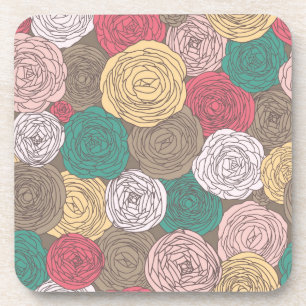 Porta-copo Teste padrão floral à moda. Floral brilhante