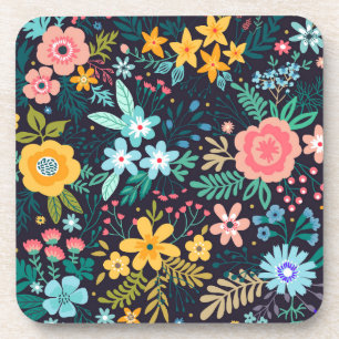 Porta-copo Teste padrão floral colorido bonito