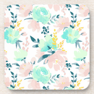 Porta-copo Teste padrão floral da aguarela
