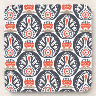 Porta-copo Teste padrão floral da arte popular de Turquia