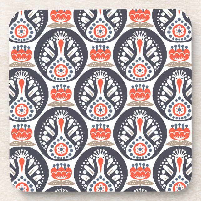 Porta-copo Teste padrão floral da arte popular de Turquia (Frente)