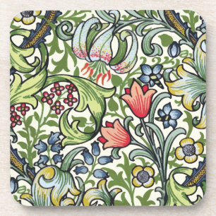 Porta-copo Teste padrão floral de chintz do lírio dourado d
