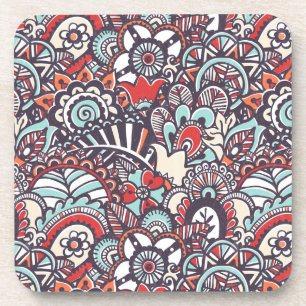 Porta-copo Teste padrão floral do Doodle de Paisley