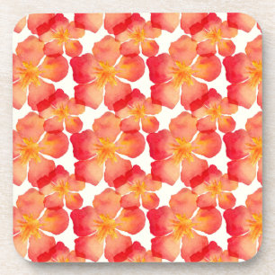 Porta-copo Teste padrão floral do Oleander alaranjado