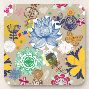 Porta-copo Teste padrão floral no estilo retro 3