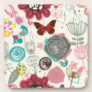 Porta-copo Teste padrão floral no estilo retro 5
