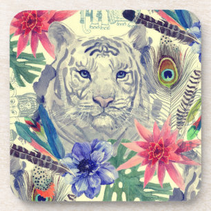Porta-copo Teste padrão indiano do tigre do estilo do vintag