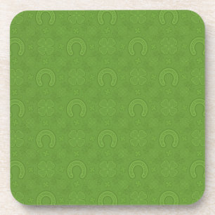 Porta-copo Teste padrão verde afortunado dos ícones