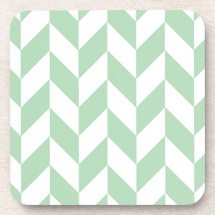 Porta-copo Teste padrão verde de Herringbone da hortelã