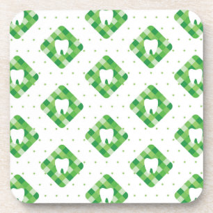 Porta-copo Teste padrão verde do dente da xadrez