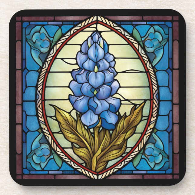 Porta-copo Texas Bluebonnet StainGlass (Frente)