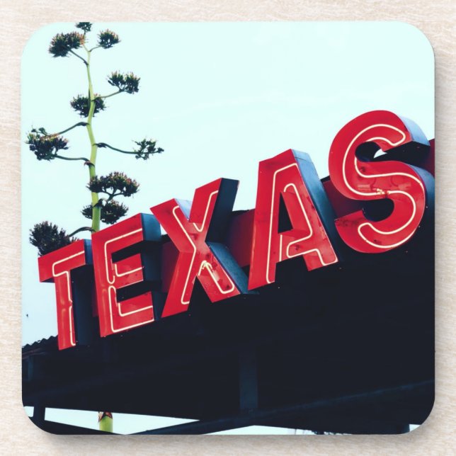 Porta-copo Texas Red Neon Lights EUA América (Frente)